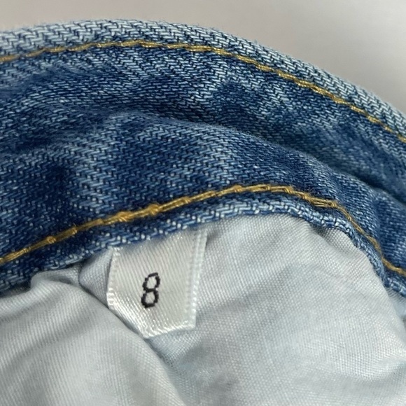 Bailey Ray Size 8 Button Fly Distressed Light Wash Jeans Straight Leg 90's Stars - Picture 7 of 8